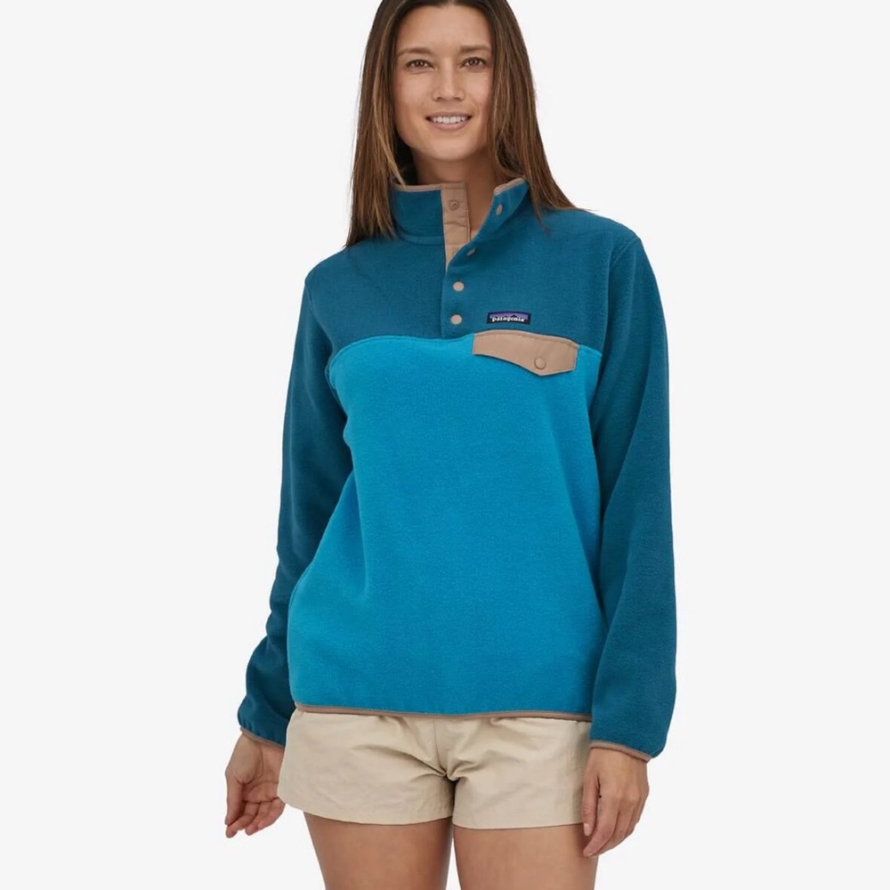 Patagonia Worn Wear Lightweight Synchilla Snap-T Pullover Jacket Blue Medium